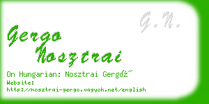 gergo nosztrai business card